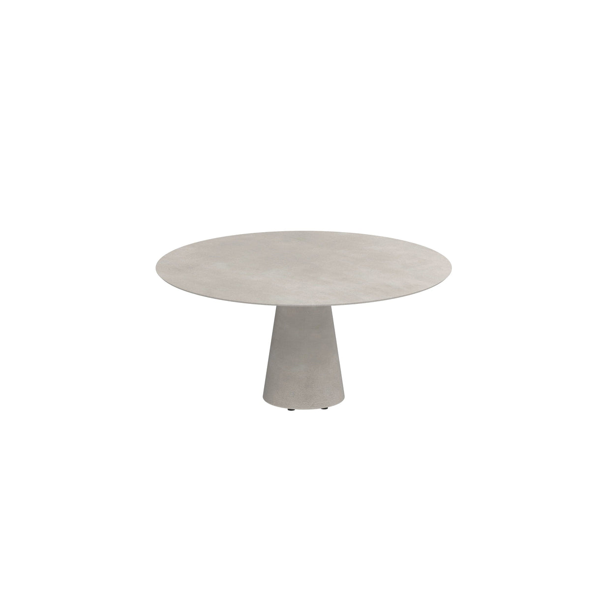 Royal Botania Conix Table ronde Ø160cm Dining Pied Béton Cement Grey CG - Plateau Céramique Cemento Luminoso CL