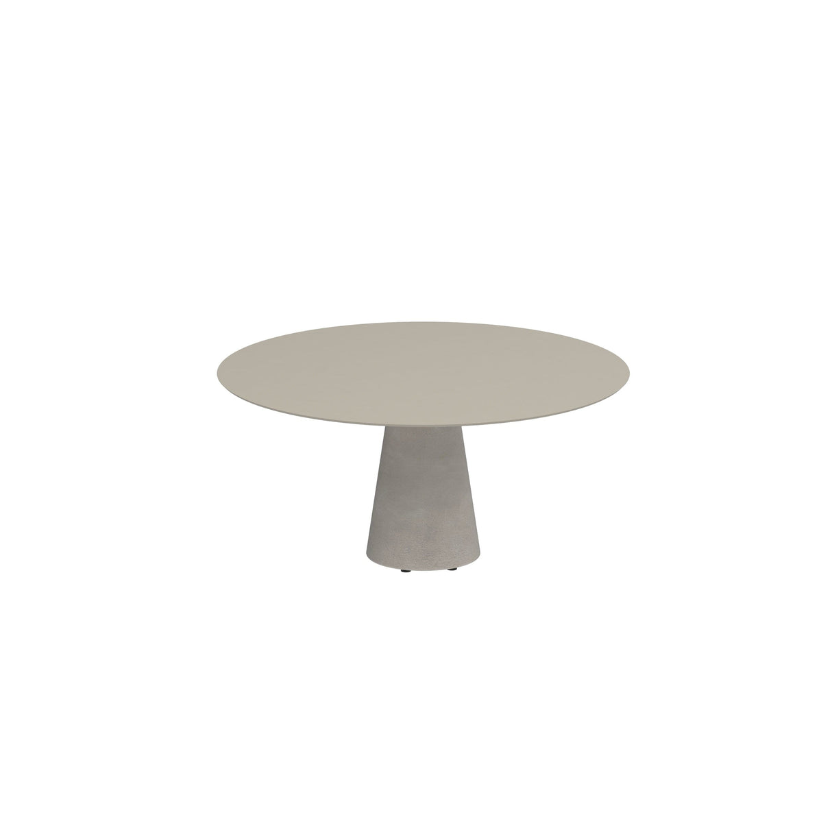 Royal Botania Conix Table ronde Ø160cm Dining Pied Béton Cement Grey CG - Plateau céramique Pearl Grey PG
