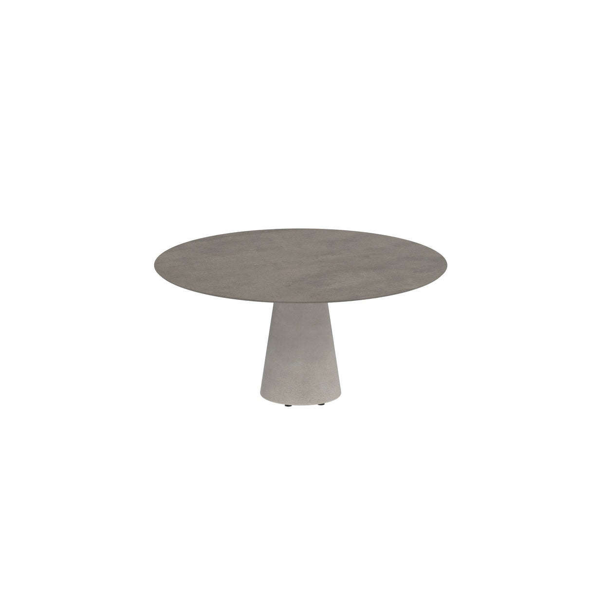 Royal Botania Conix Table ronde Ø160cm Dining Pied Béton Cement Grey CG - Plateau Céramique Terra Marrone TM