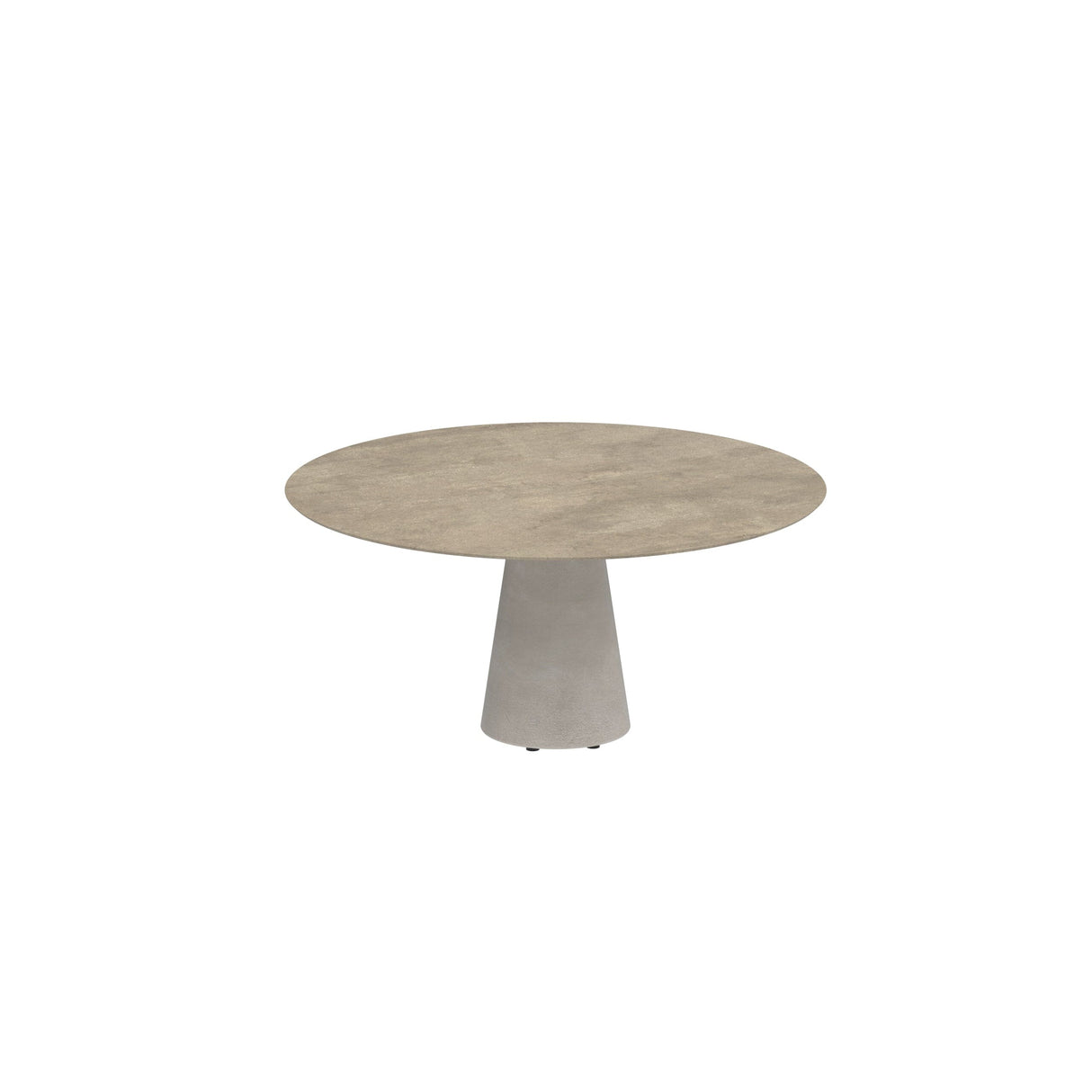 Royal Botania Conix Table ronde Ø160cm Dining Pied Béton Cement Grey CG - Plateau Céramique Terra Sabbia TS