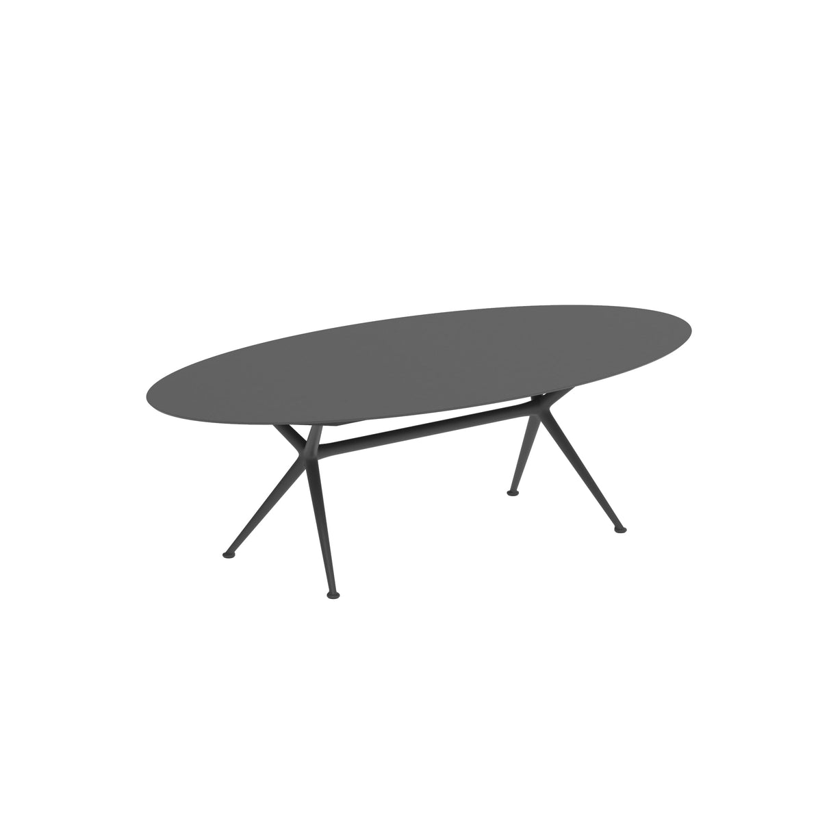 Royal Botania Exes Table Ellipse 250x130cm Pieds Alu Anthracite A - Plateau Céramique Black ZUM