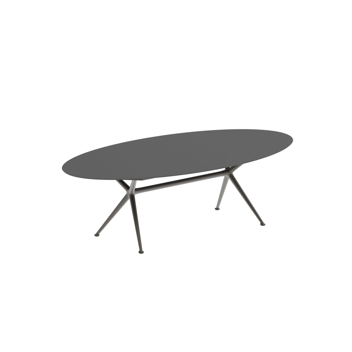 Royal Botania Exes Table Ellipse 250x130cm Pieds Alu Bronze BR - Plateau Céramique Black ZUM