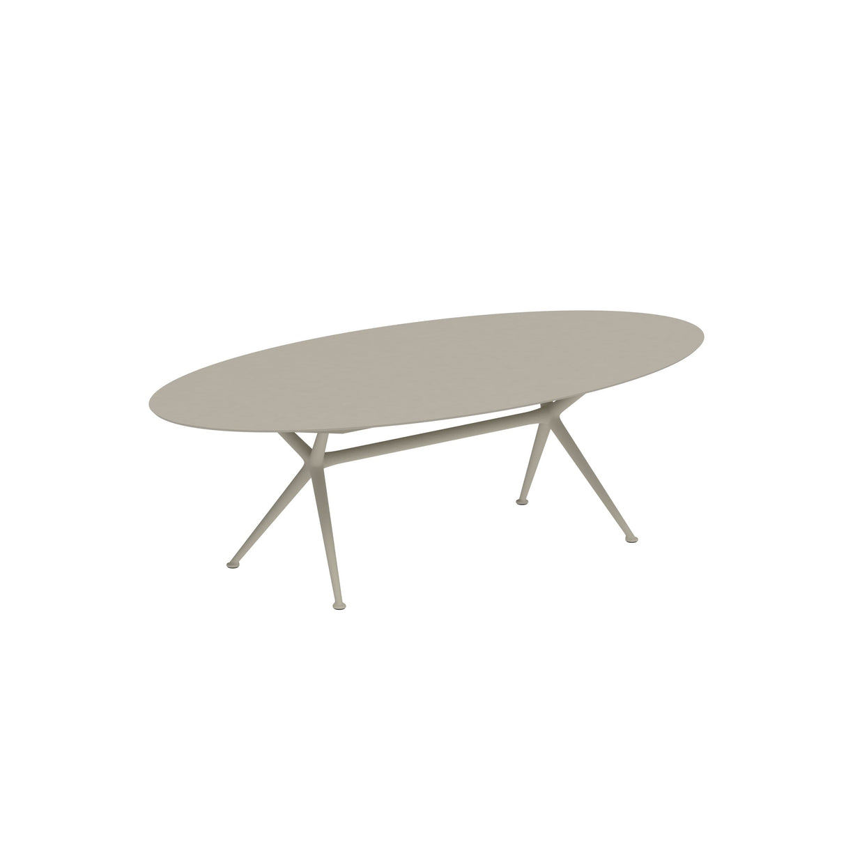 Royal Botania Exes Table Ellipse 250x130cm Pieds Alu Pebble PB - Plateau céramique Pearl Grey PG