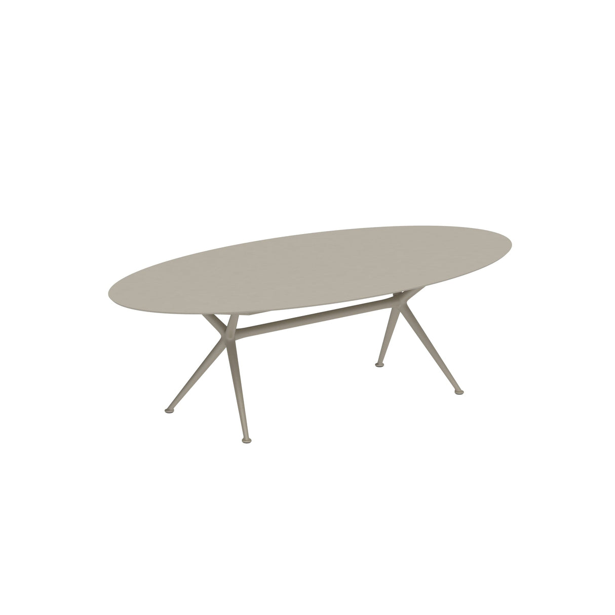 Royal Botania Exes Table Ellipse 250x130cm Pieds Alu Sand S - Plateau céramique Pearl Grey PG