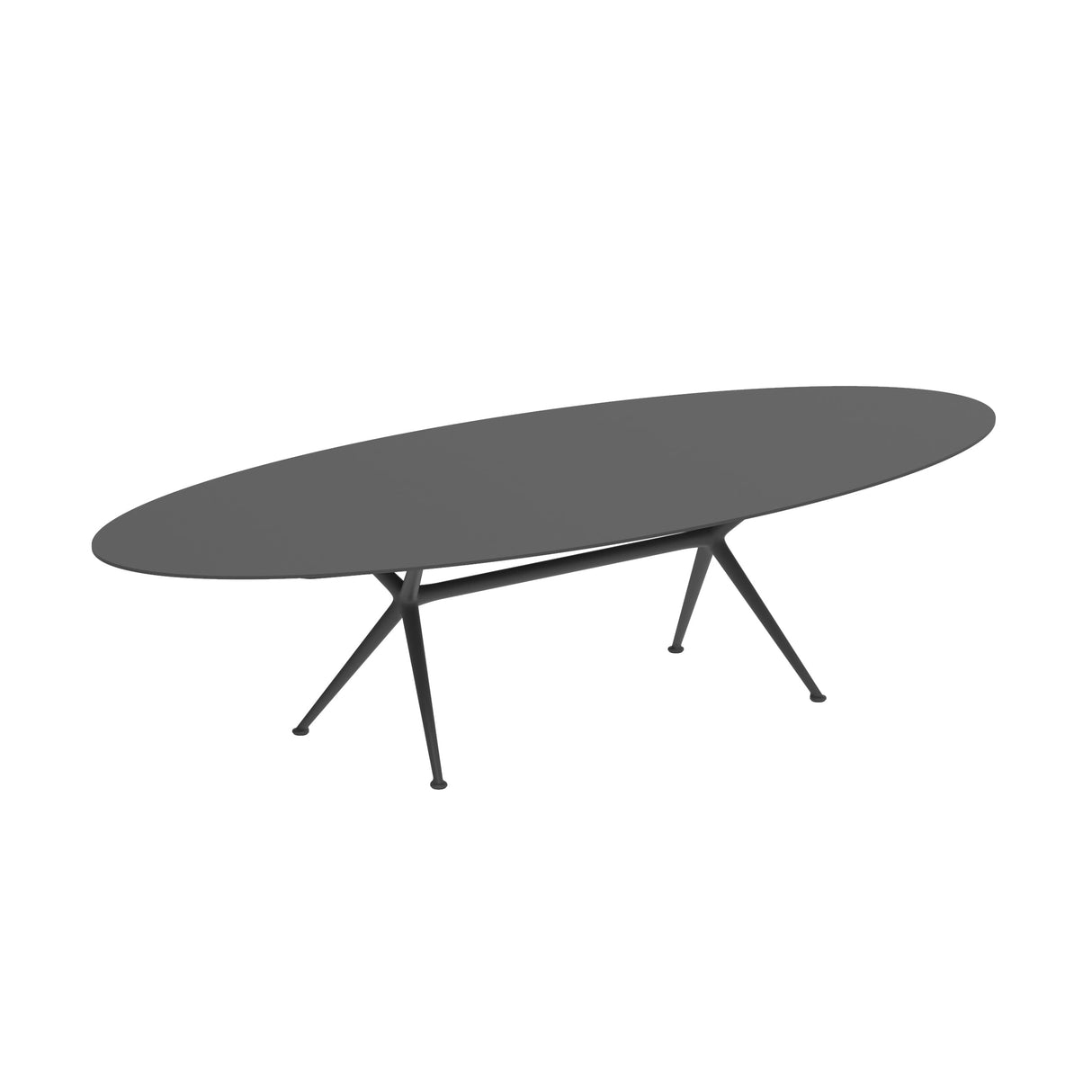Royal Botania Exes Table Ellipse 320x140cm Pieds Alu Anthracite A - Plateau Céramique Black ZUM