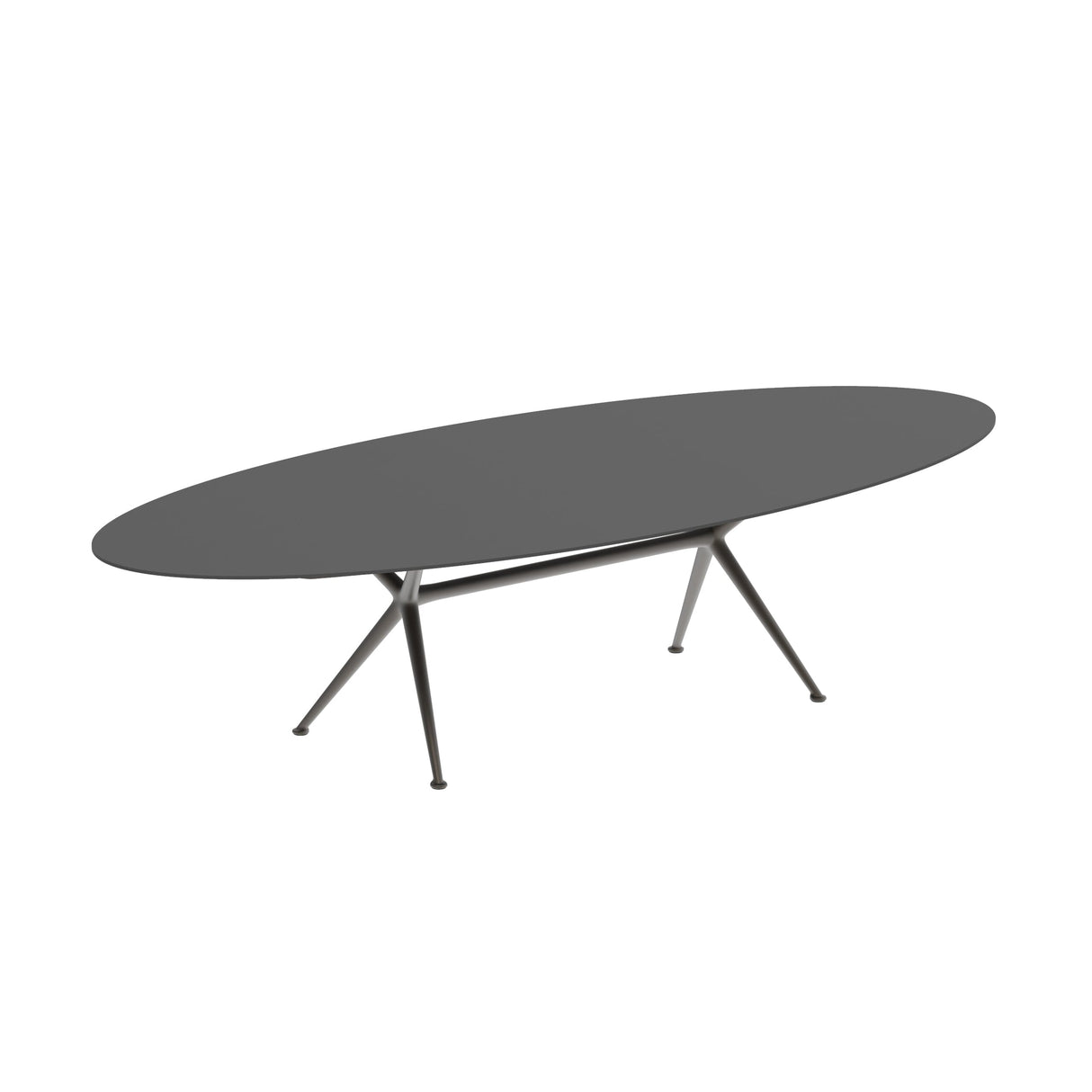 Royal Botania Exes Table Ellipse 320x140cm Pieds Alu Bronze BR - Plateau Céramique Black ZUM