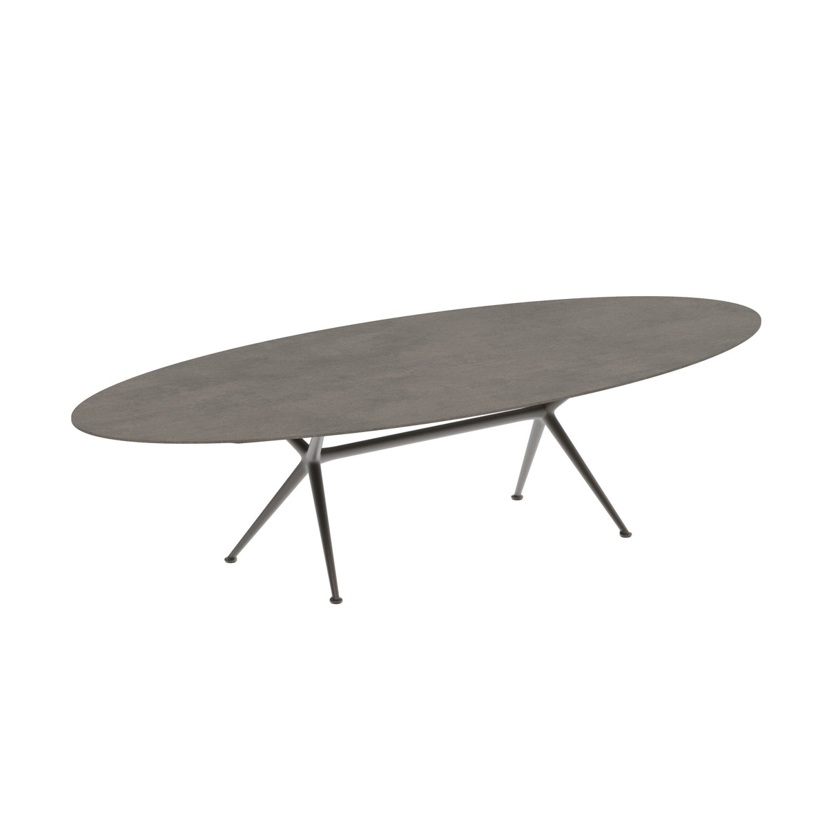 Royal Botania Exes Table Ellipse 320x140cm Pieds Alu Bronze BR - Plateau Céramique Terra Marrone TM