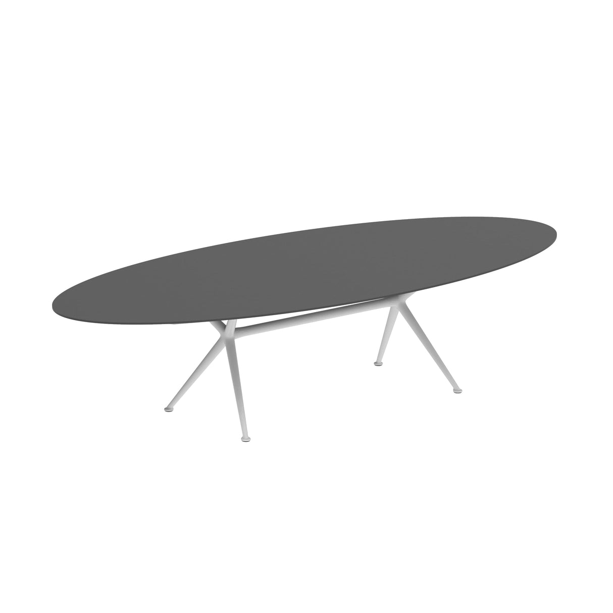 Royal Botania Exes Table Ellipse 320x140cm Pieds Alu White WR - Plateau Céramique Black ZUM