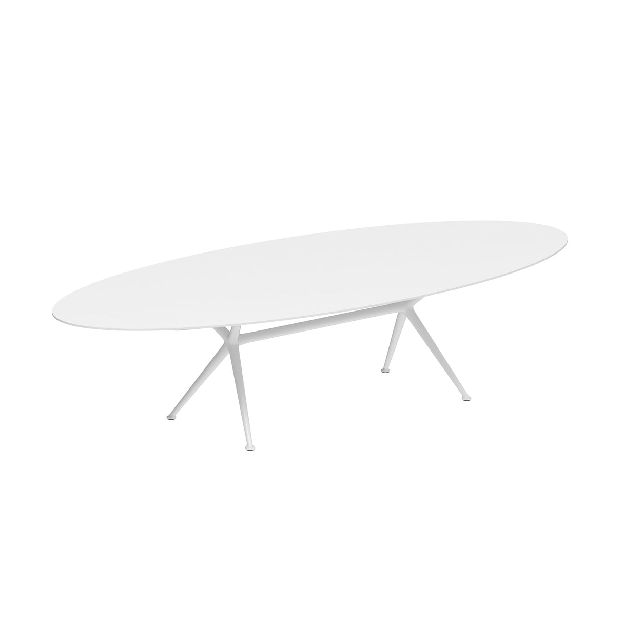 Royal Botania Exes Table Ellipse 320x140cm Pieds Alu White WR - Plateau Céramique White WUM
