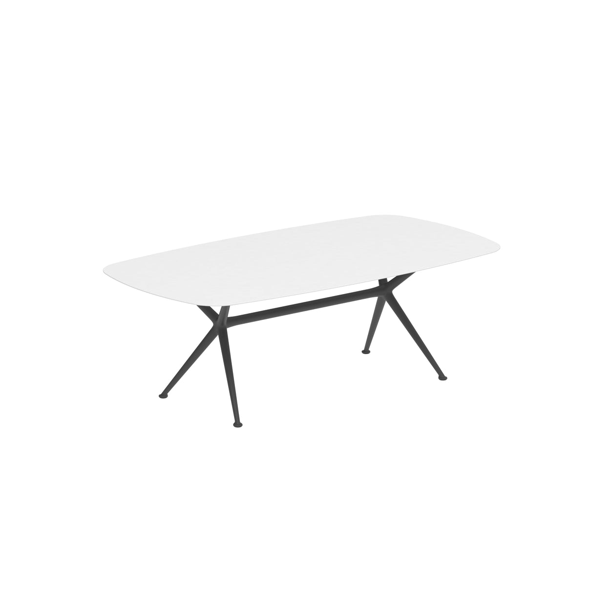 Royal Botania Exes Table Ovale 220x120cm Pieds Alu Anthracite A - Plateau Céramique White WUM