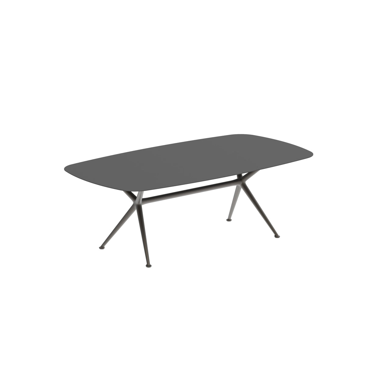 Royal Botania Exes Table Ovale 220x120cm Pieds Alu Bronze BR - Plateau Céramique Black ZUM