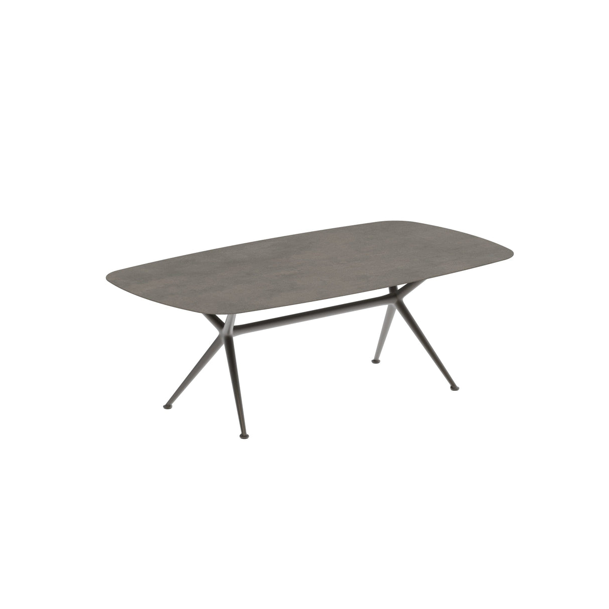 Royal Botania Exes Table Ovale 220x120cm Pieds Alu Bronze BR - Plateau Céramique Terra Marrone TM