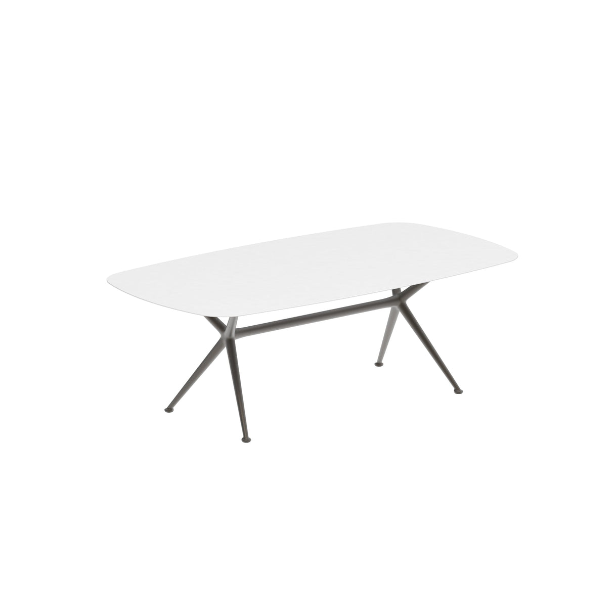 Royal Botania Exes Table Ovale 220x120cm Pieds Alu Bronze BR - Plateau Céramique White WUM