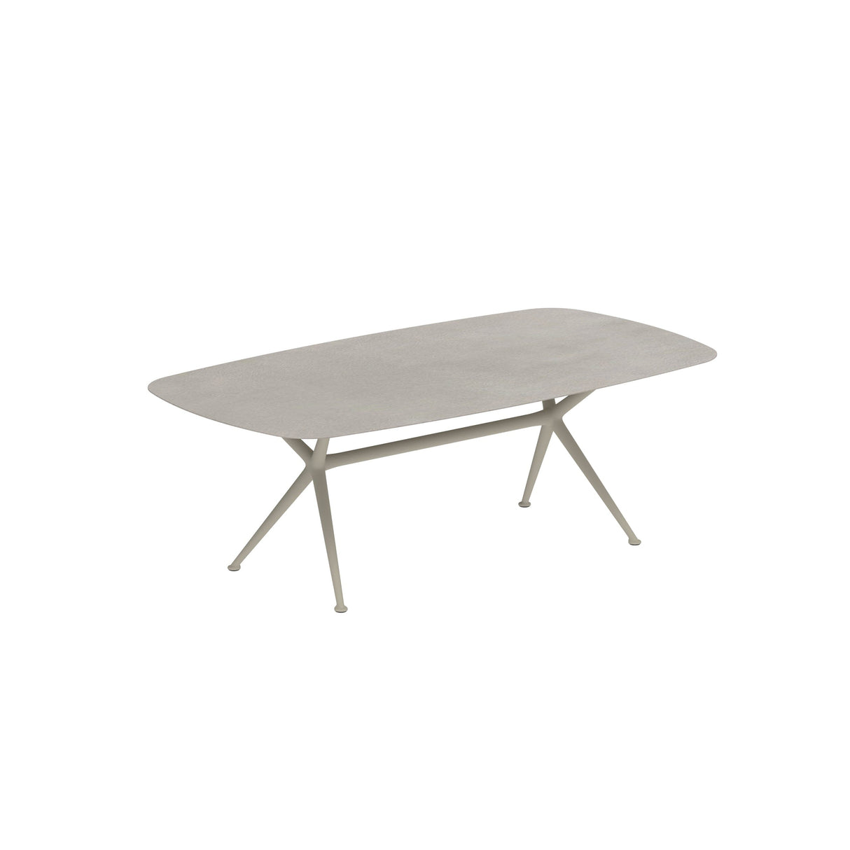 Royal Botania Exes Table Ovale 220x120cm Pieds Alu Pebble PB - Plateau Céramique Cemento Luminoso CL