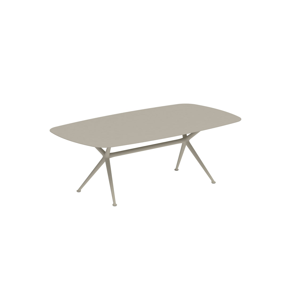 Royal Botania Exes Table Ovale 220x120cm Pieds Alu Pebble PB - Plateau céramique Pearl Grey PG