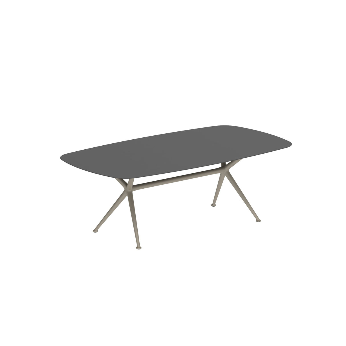 Royal Botania Exes Table Ovale 220x120cm Pieds Alu Sand S - Plateau Céramique Black ZUM
