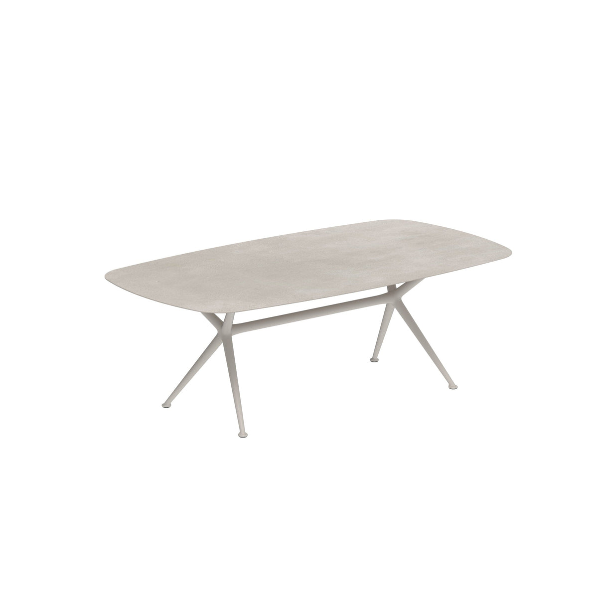 Royal Botania Exes Table Ovale 220x120cm Pieds Alu Sand S - Plateau Céramique Cemento Luminoso CL