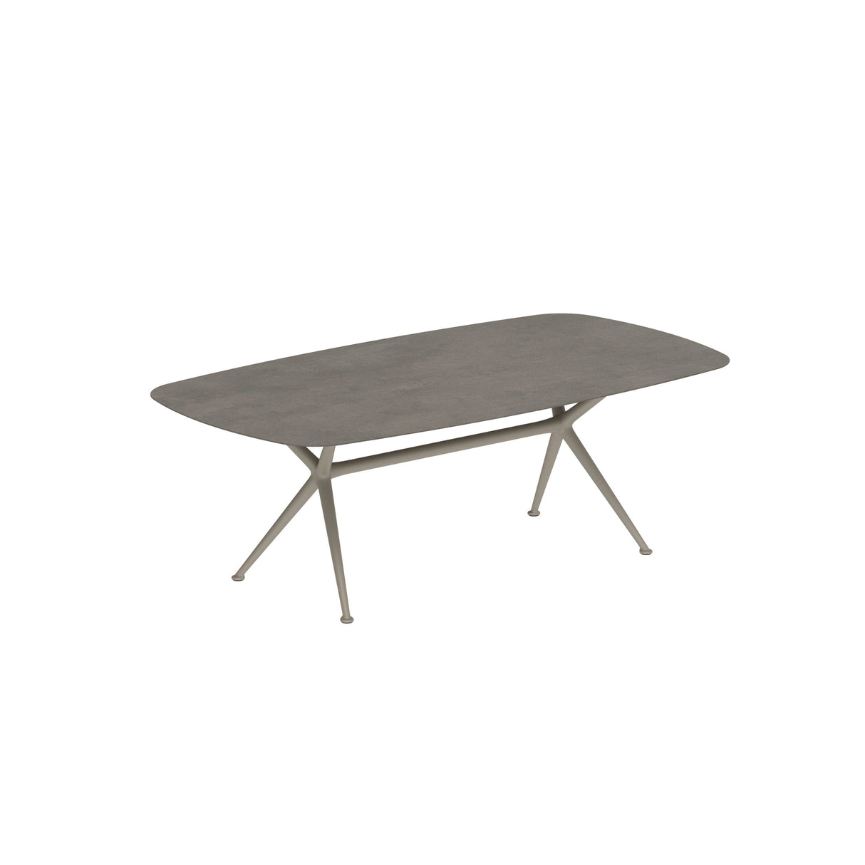 Royal Botania Exes Table Ovale 220x120cm Pieds Alu Sand S - Plateau Céramique Terra Marrone TM