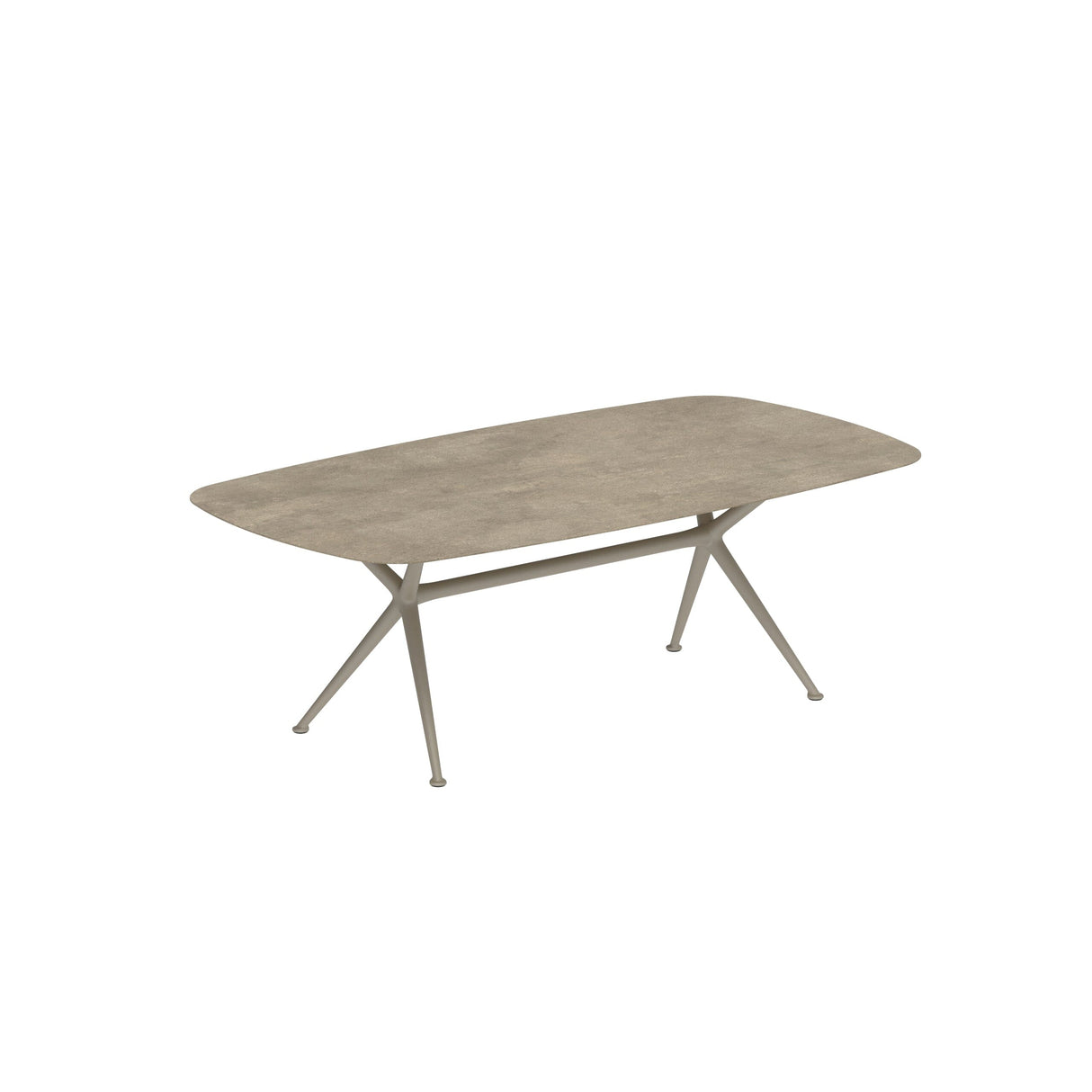 Royal Botania Exes Table Ovale 220x120cm Pieds Alu Sand S - Plateau Céramique Terra Sabbia TS