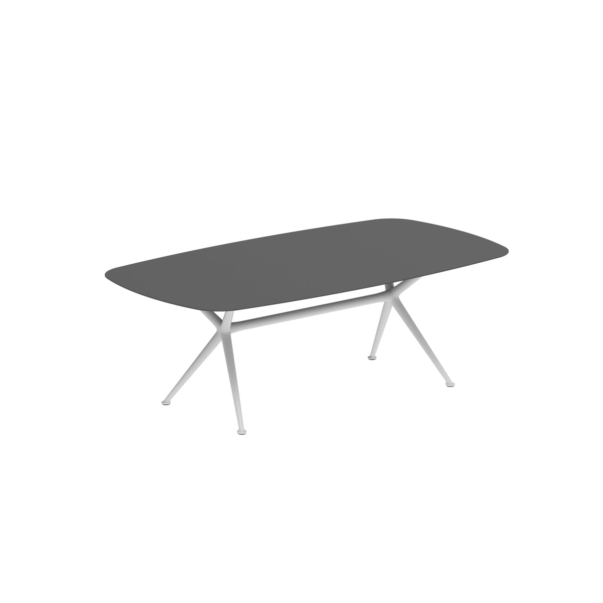 Royal Botania Exes Table Ovale 220x120cm Pieds Alu White WR - Plateau Céramique Black ZUM