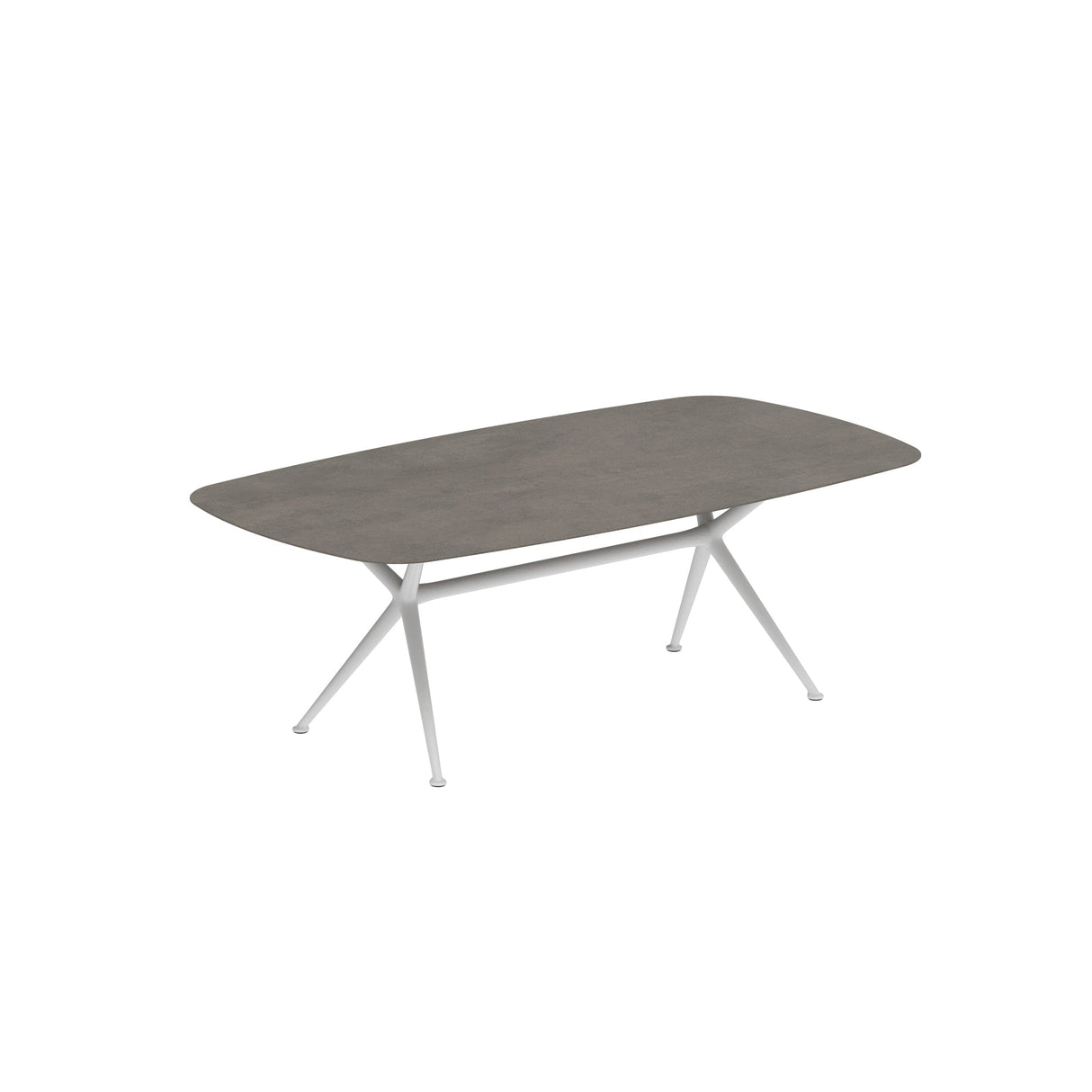 Royal Botania Exes Table Ovale 220x120cm Pieds Alu White WR - Plateau Céramique Terra Marrone TM
