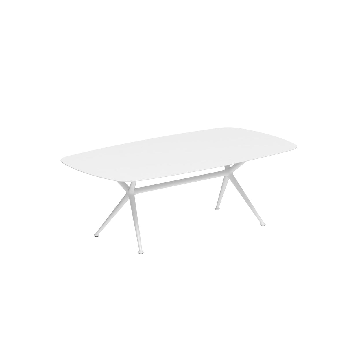 Royal Botania Exes Table Ovale 220x120cm Pieds Alu White WR - Plateau Céramique White WUM