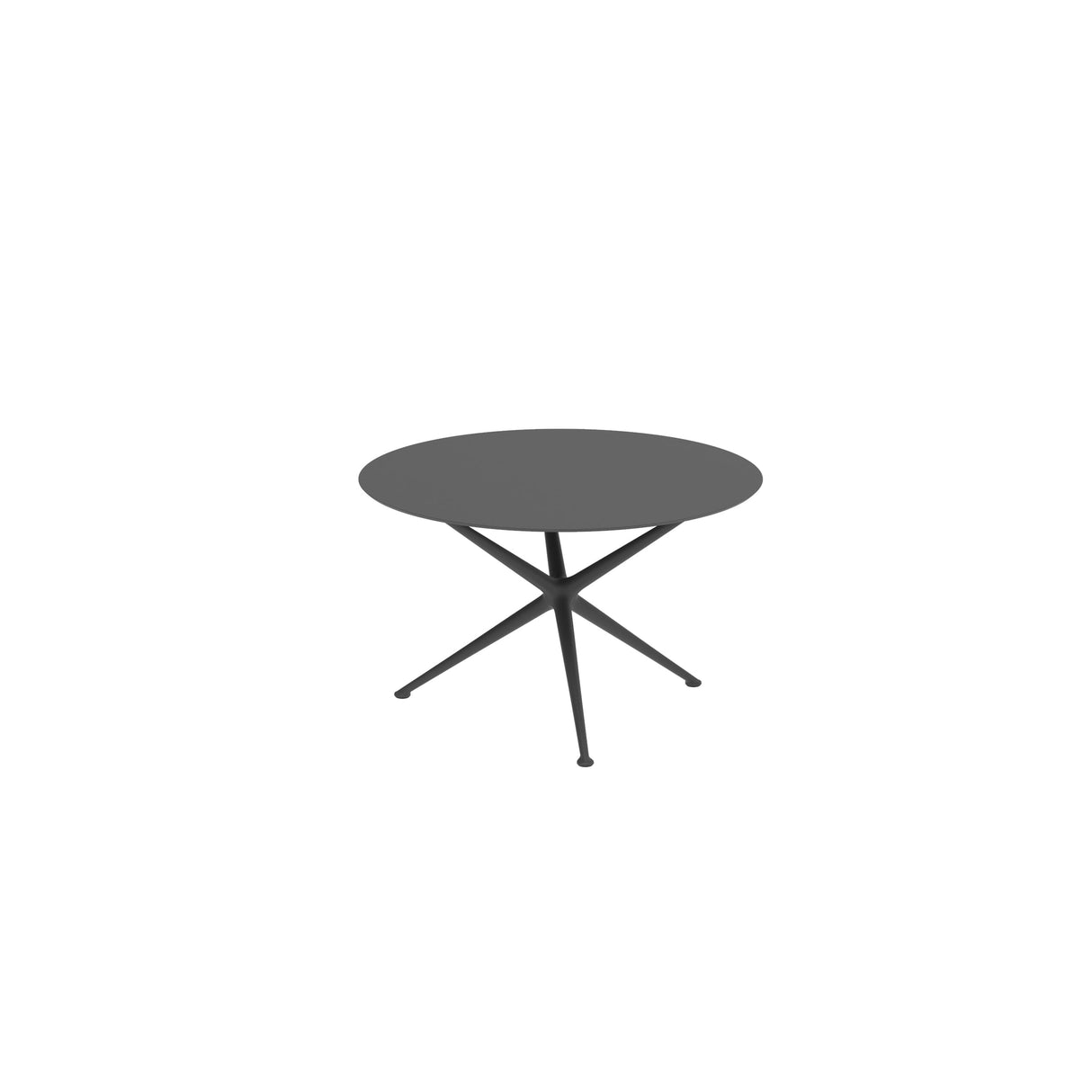 Royal Botania Exes Table ronde Ø120cm Pieds Alu Anthracite A - Plateau Céramique Black ZUM