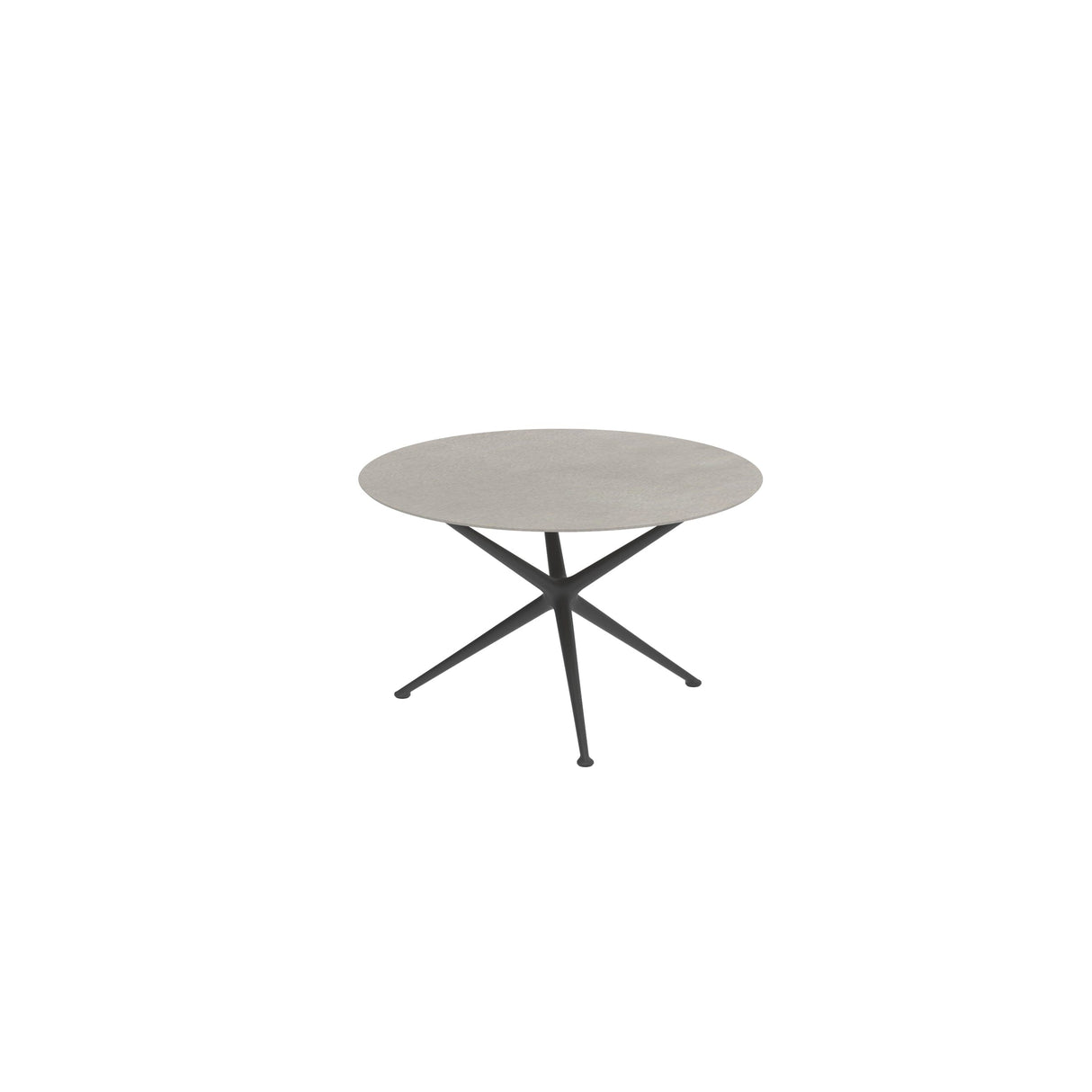Royal Botania Exes Table ronde Ø120cm Pieds Alu Anthracite A - Plateau Céramique Cemento Luminoso CL