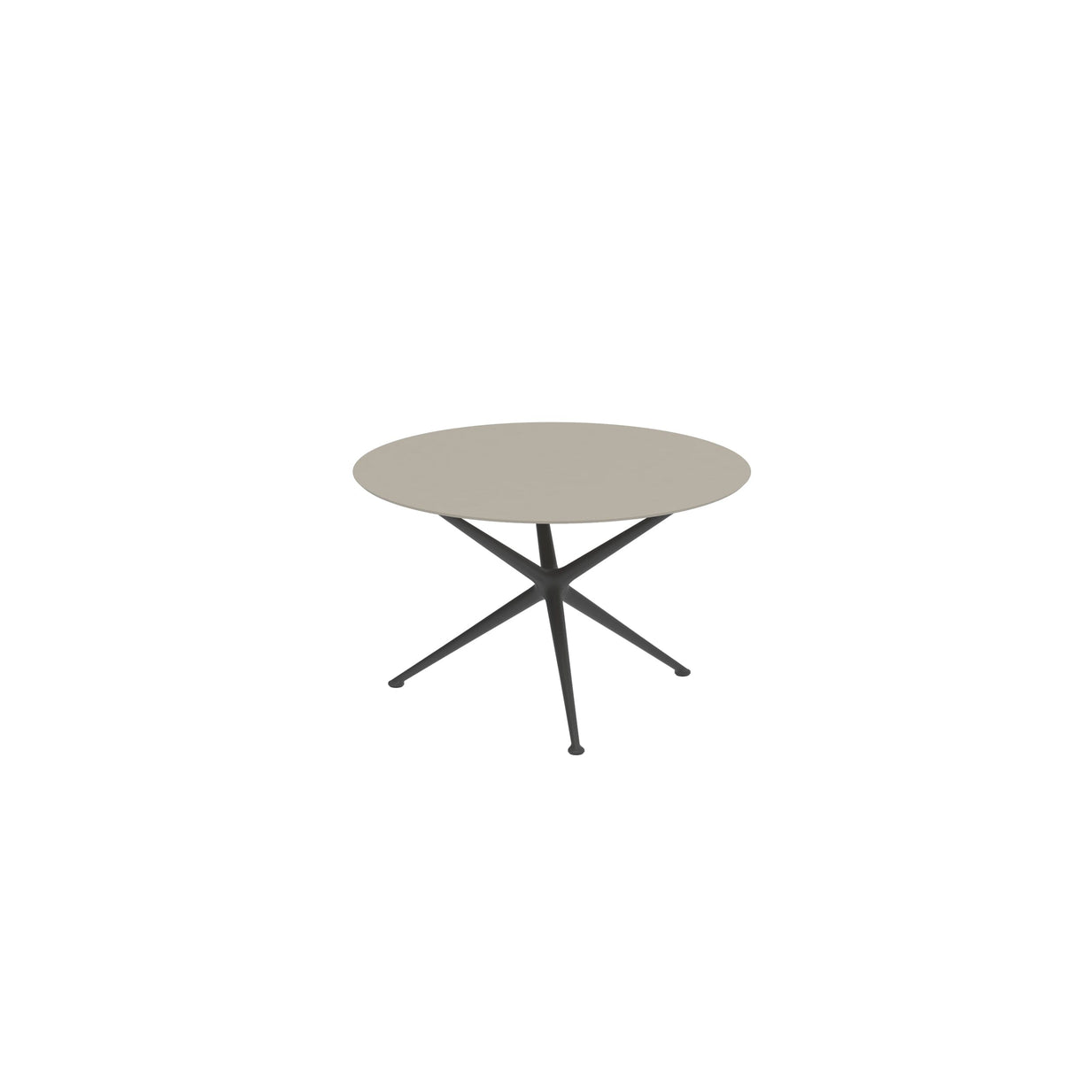 Royal Botania Exes Table ronde Ø120cm Pieds Alu Anthracite A - Plateau céramique Pearl Grey PG