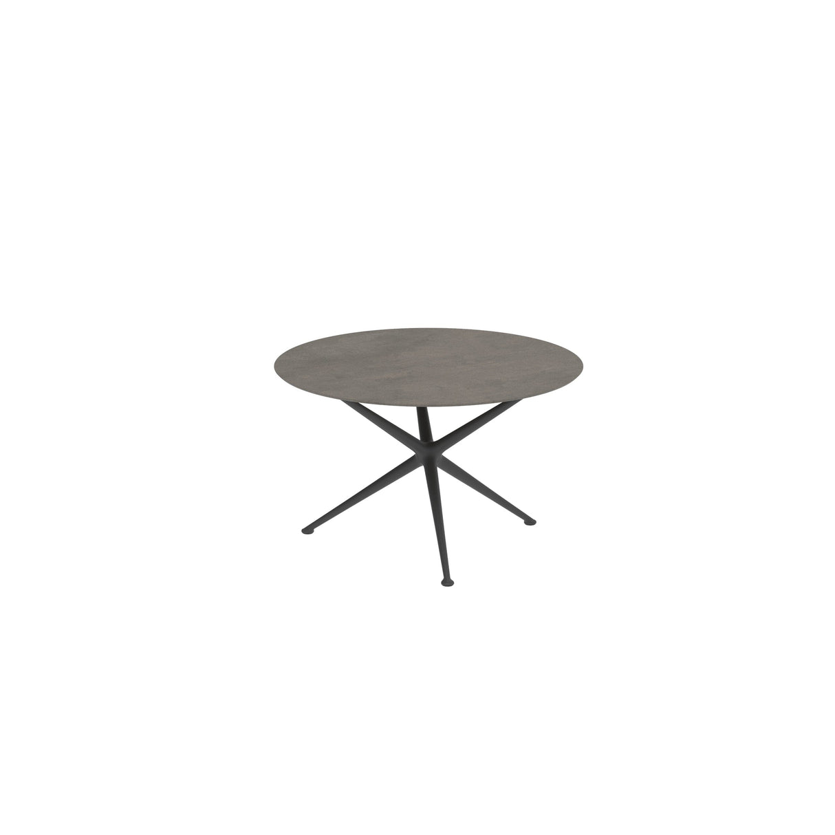 Royal Botania Exes Table ronde Ø120cm Pieds Alu Anthracite A - Plateau Céramique Terra Marrone TM