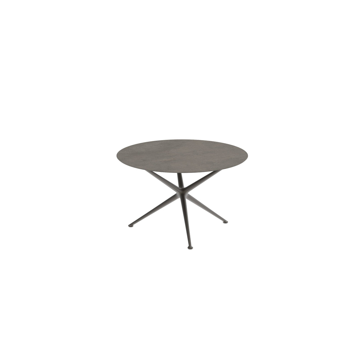 Royal Botania Exes Table ronde Ø120cm Pieds Alu Bronze BR - Plateau Céramique Terra Marrone TM