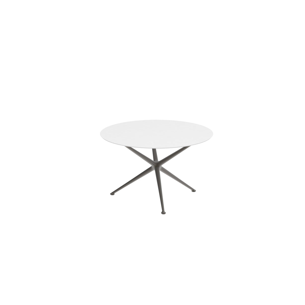 Royal Botania Exes Table ronde Ø120cm Pieds Alu Bronze BR - Plateau Céramique White WUM