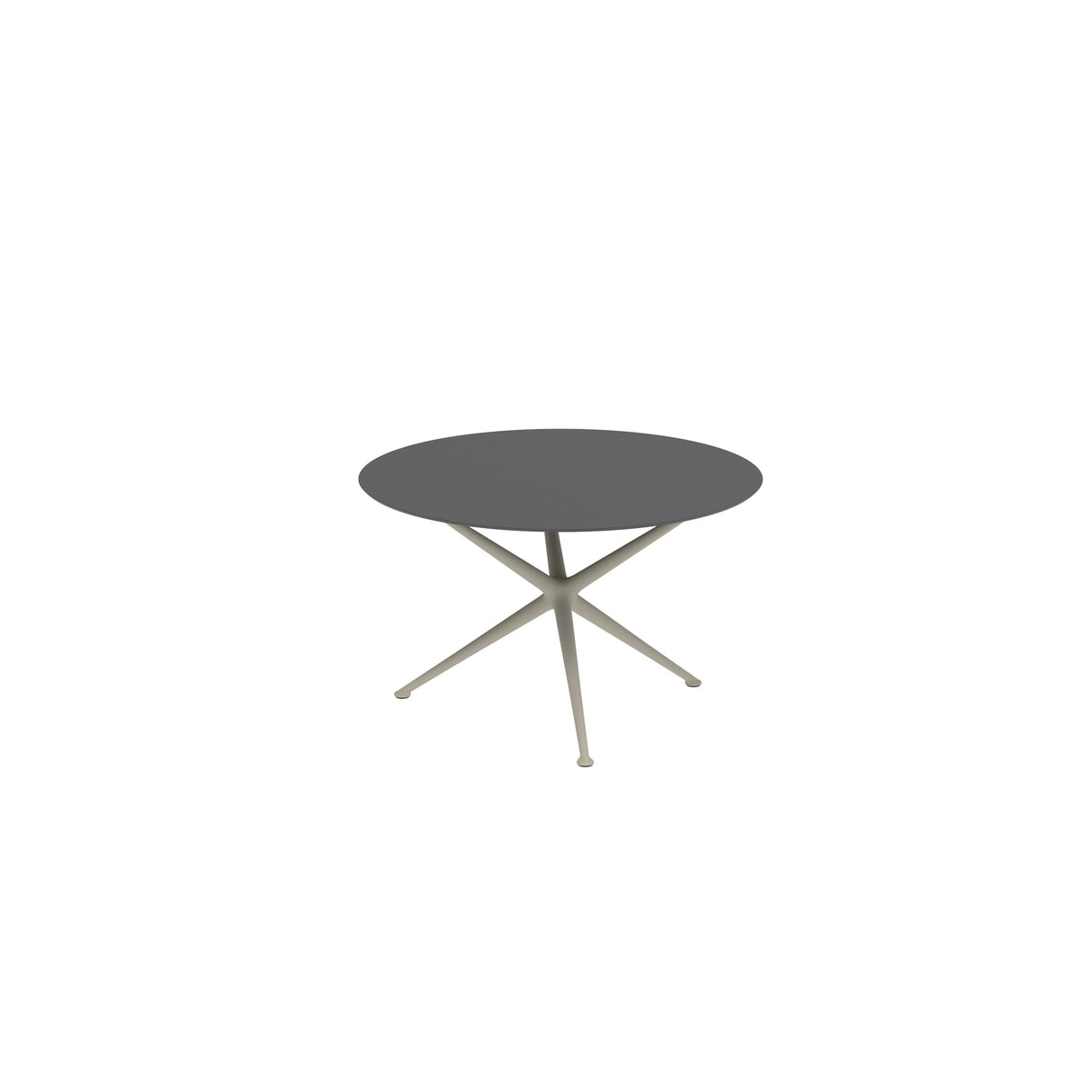 Royal Botania Exes Table ronde Ø120cm Pieds Alu Pebble PB - Plateau Céramique Black ZUM
