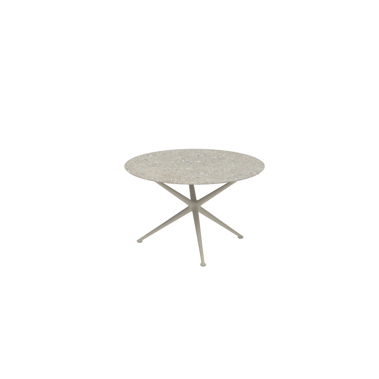 Royal Botania Exes Table ronde Ø120cm Pieds Alu Pebble PB- Plateau Céramique Ceppo Dolomitica CD