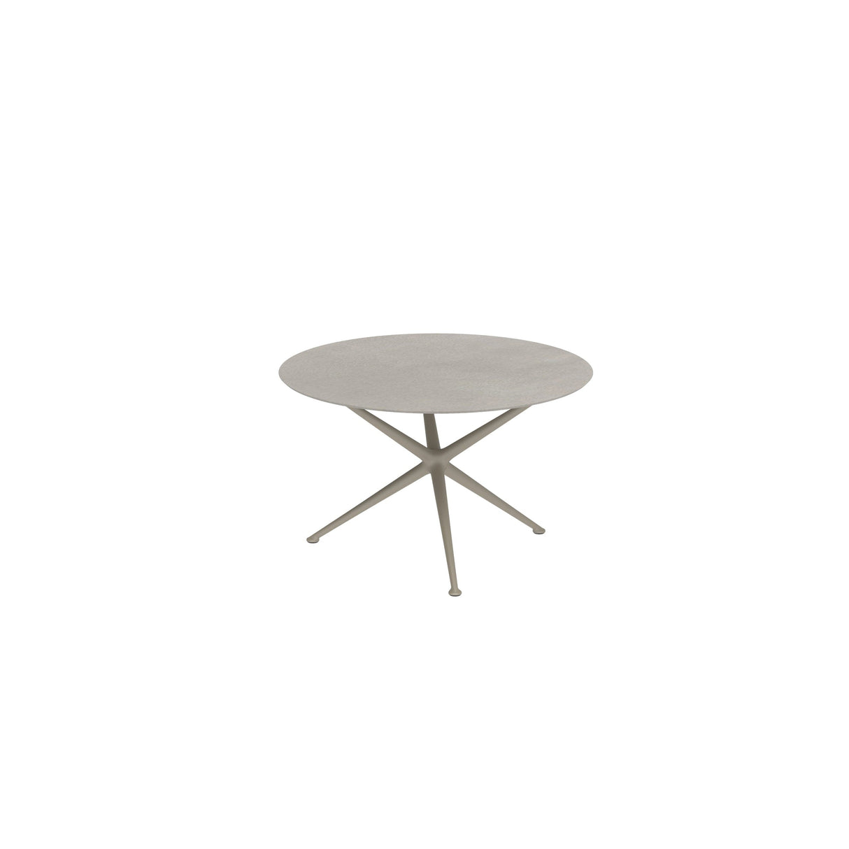 Royal Botania Exes Table ronde Ø120cm Pieds Alu Sand S - Plateau Céramique Cemento Luminoso CL