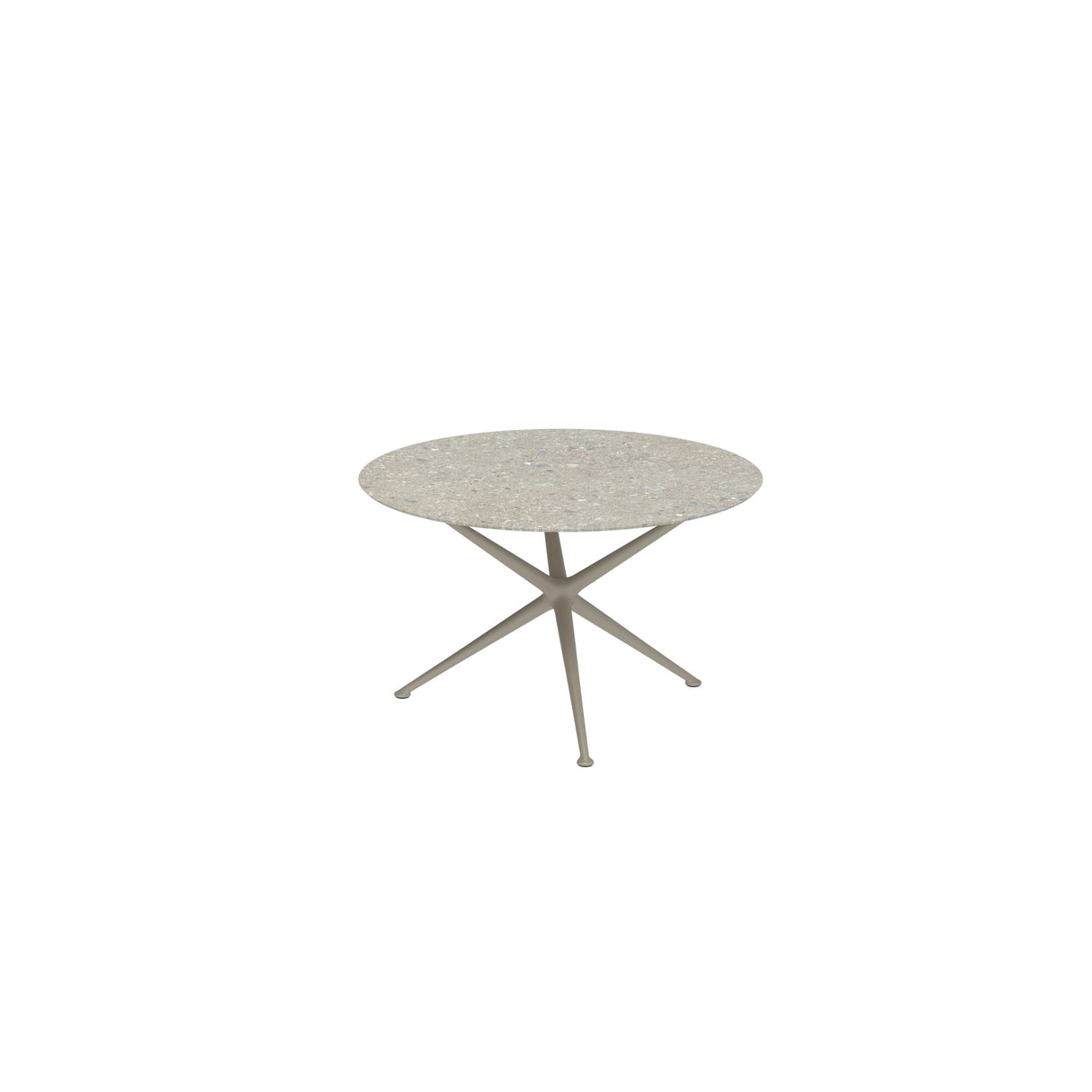 Royal Botania Exes Table ronde Ø120cm Pieds Alu Sand S - Plateau Céramique Ceppo Dolomitica CD