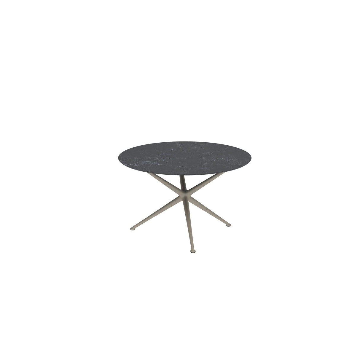 Royal Botania Exes Table ronde Ø120cm Pieds Alu Sand S - Plateau Céramique Nero Marquina NM