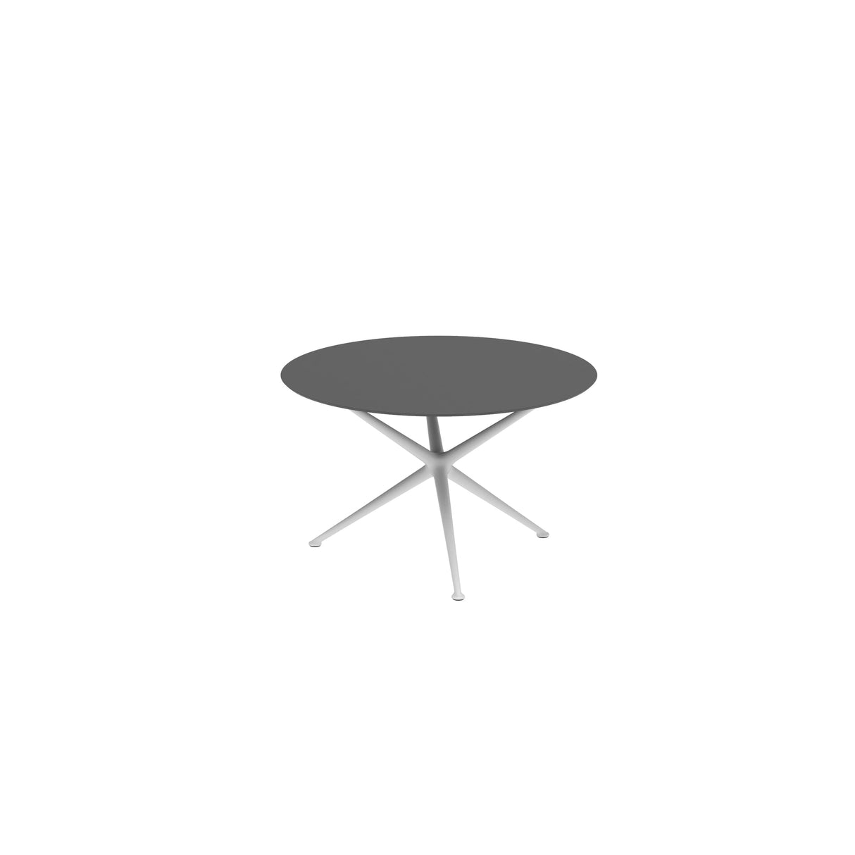 Royal Botania Exes Table ronde Ø120cm Pieds Alu White WR - Plateau Céramique Black ZUM