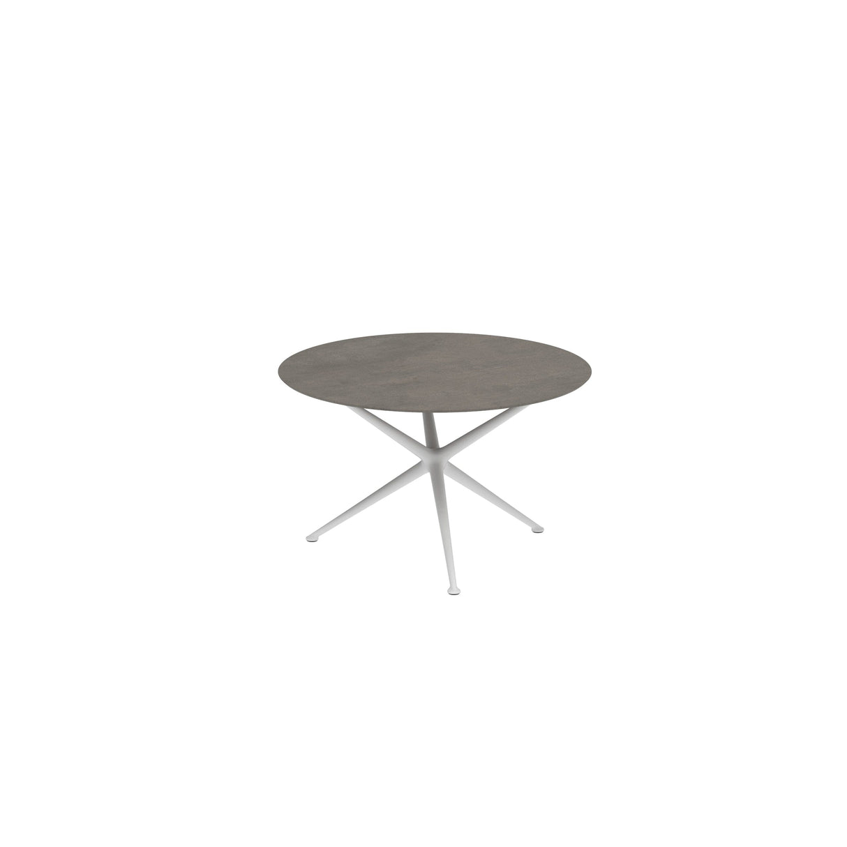 Royal Botania Exes Table ronde Ø120cm Pieds Alu White WR - Plateau Céramique Terra Marrone TM