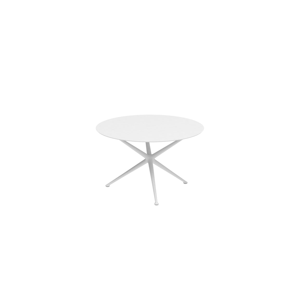 Royal Botania Exes Table ronde Ø120cm Pieds Alu White WR - Plateau Céramique White WUM