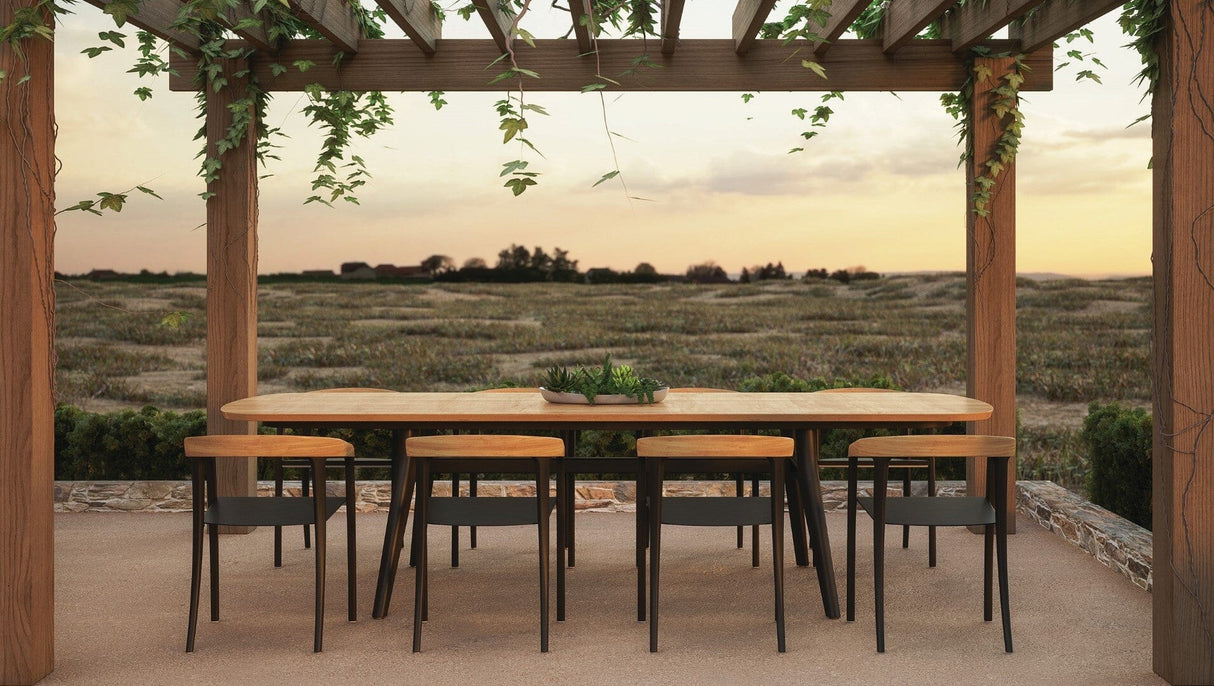 Royal Botania Jive JIV55W Fauteuil repas avec assise Alu et dossier Teck