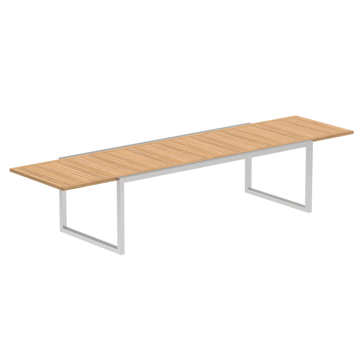 Royal Botania Ninix NNX360 Table repas extensible 240-360x100cm Inox Brossé SS Teak W