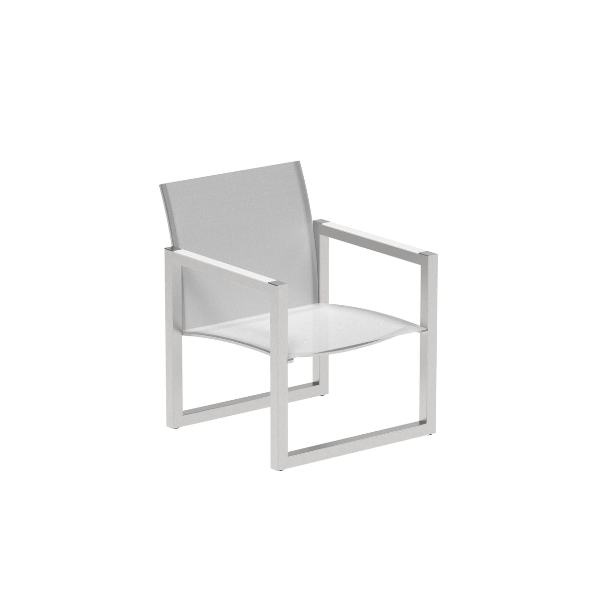 Royal Botania Ninix NNX77T Fauteuil bas Lounge Inox Brossé SS - Toile White WU