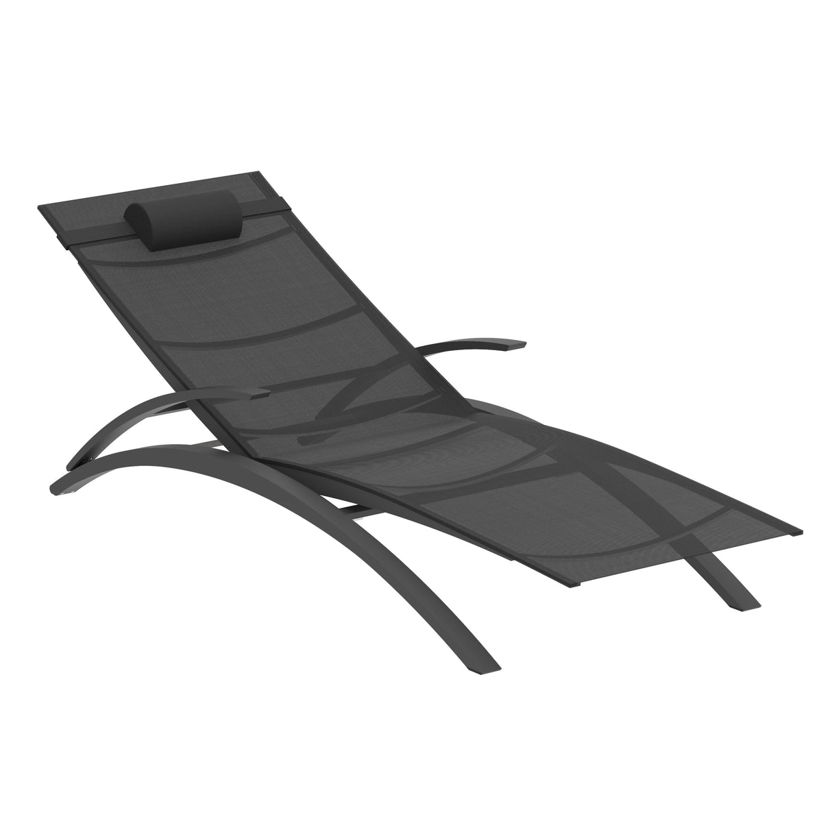 Royal Botania O-zon OZN195T Chaise longue Lounger empilable Laqué Black A - Toile Black ZU