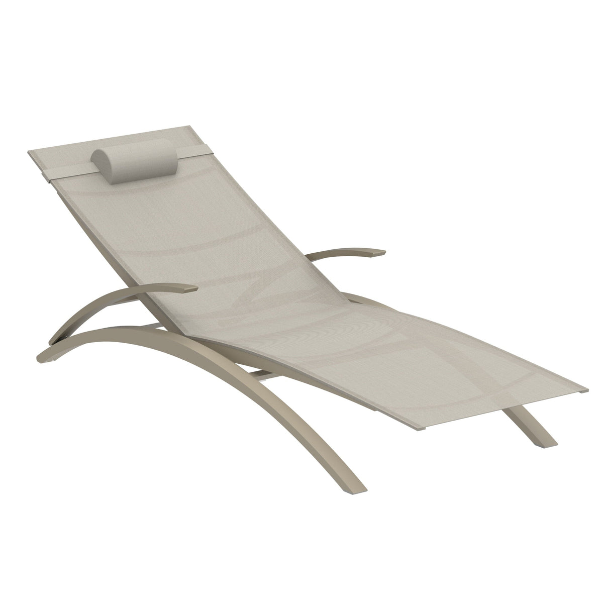 Royal Botania O-zon OZN195T Chaise longue Lounger empilable Laqué Sand S - Toile Pearl Grey PG