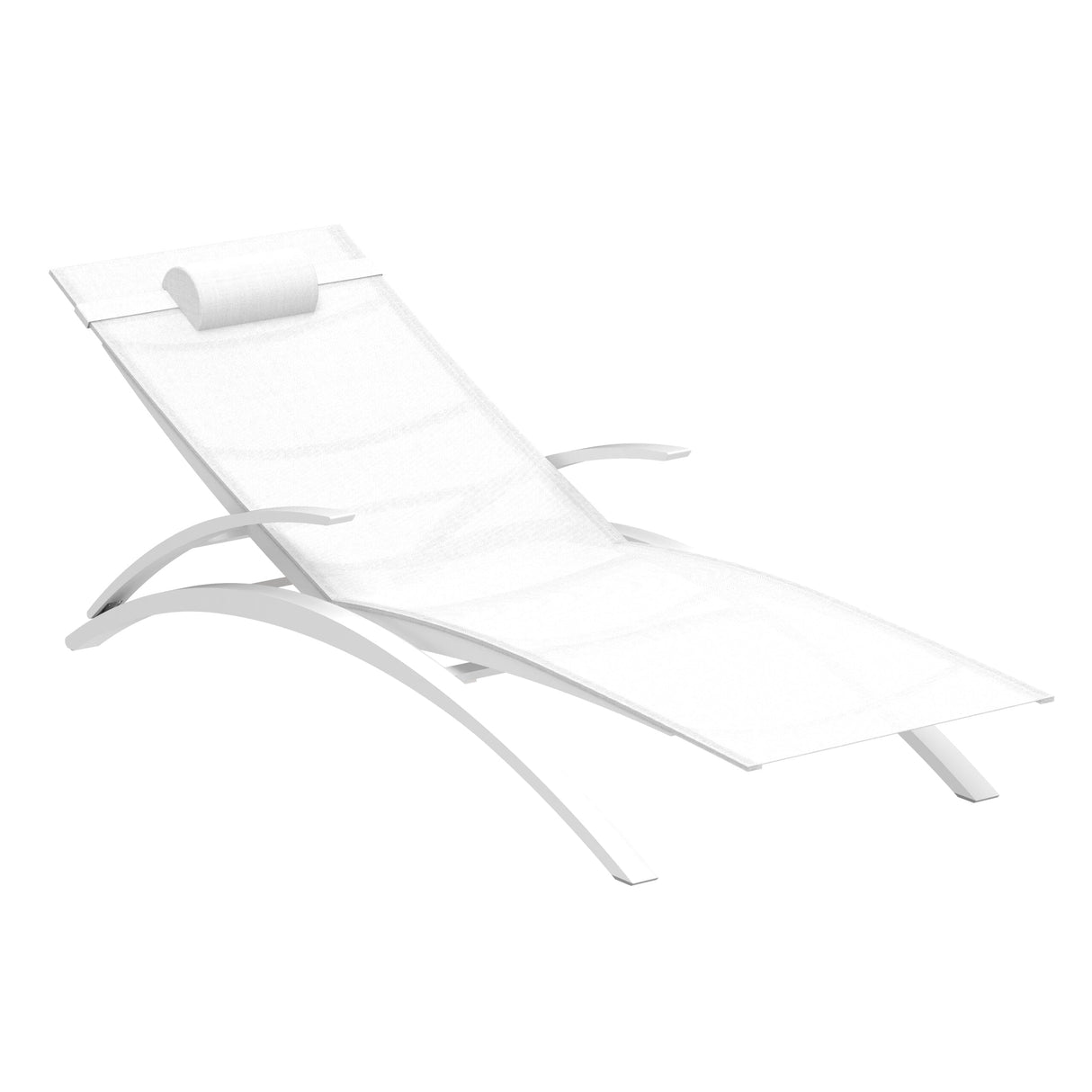 Royal Botania O-zon OZN195T Chaise longue Lounger empilable Laqué White W - Toile White WU