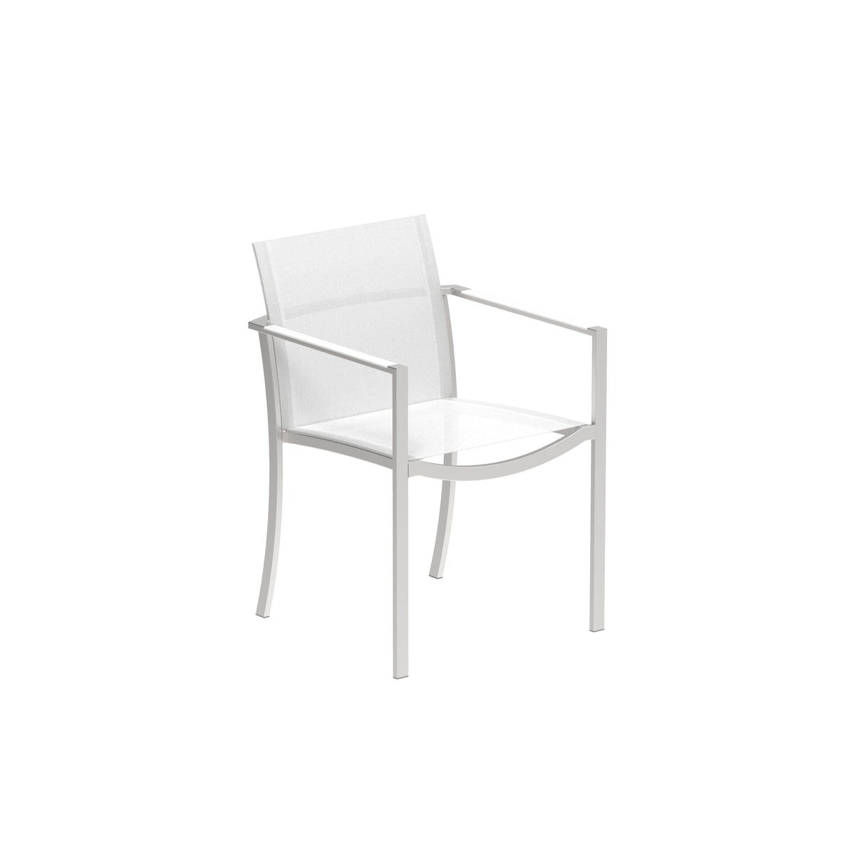 Royal Botania O-zon OZN55T Fauteuil repas empilable Inox Brossé SS - Toile White WU