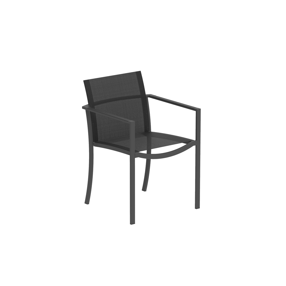 Royal Botania O-zon OZN55T Fauteuil repas empilable Laqué Black A - Toile Black ZU
