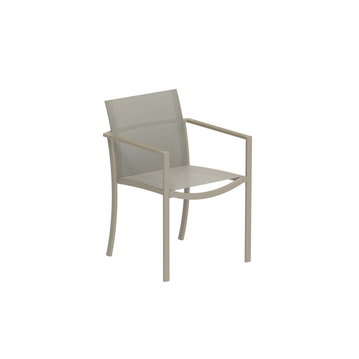Royal Botania O-zon OZN55T Fauteuil repas empilable Laqué Sand S - Toile Pearl Grey PG
