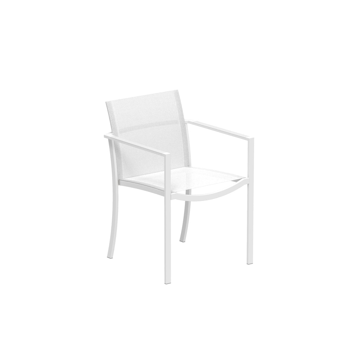 Royal Botania O-zon OZN55T Fauteuil repas empilable Laqué White W - Toile White WU
